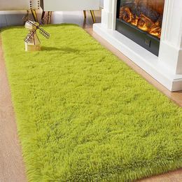 Tapijt loyalgogo Soft Green Pluche Decoratieve vloermat en tapijt geschikt voor woonkamers Slaapkamers en beddengoedtapijten D240530