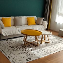 Tapijt Modern geribbelde Marokkaanse homestay woonkamer tapijt Nordic slaapkamer studie groot gebied decoratief vlooien Boheemse kleurstijl vloermat 221008