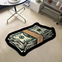 Tapis argent tapis créatif Dollars américains forme irrégulière décorer salon tapis couloir Dollar argent paillasson salle de bain tapis antidérapant 231117
