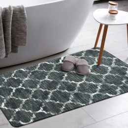 Tapis de coureur gris marocain pour le couloir 2x4 tapis lavable non glissade petit runner tapis léger à lait léger coureur de bain moderne, sol moderne