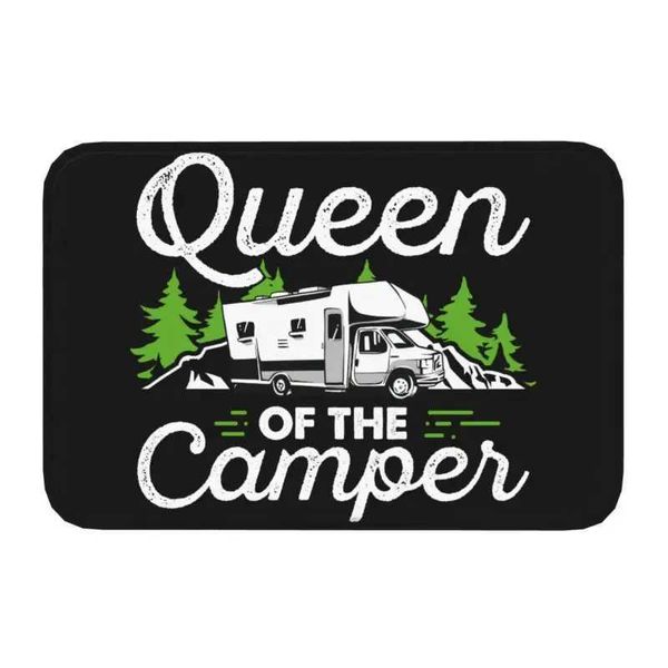 Carpet Motorhome RV Camping Queen of the Camper Front Door Mat Anti-Slip Indoor Cartoon Campervan DOORMAT CUITY ENTRANCE Tapis T240422