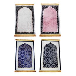 Tapijt moslim biddende mat elegant ontwerp rechthoek reismat vloer tapijtbladen voor feest binnen slaapkamer woonkamer ramadan cadeau z0411