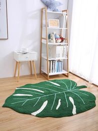 Tapis antidérapant en forme de feuille, tapis de bain touffeté de plantes, pour cuisine, salle de bain, canapé, sol de salon, 230828