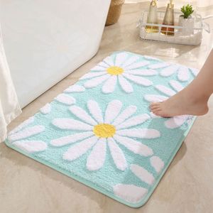 Tapis antidérapant tapis de bain mignon Absorption d'eau tapis de salle de bain doux fleur pied baignoire sol accessoires ensembles 230425