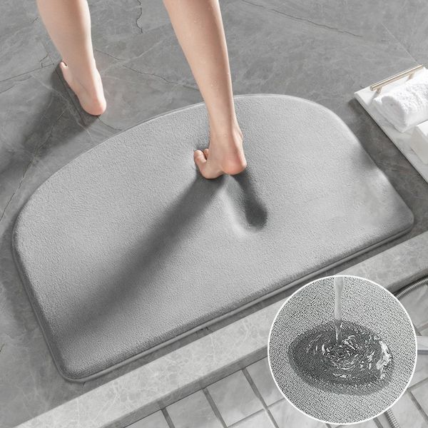 Tapis antidérapant tapis de bain super absorbant tapis de bain en mousse à mémoire de forme baignoire tapis de sol latéral salle de douche paillasson toilette repose-pieds 230525