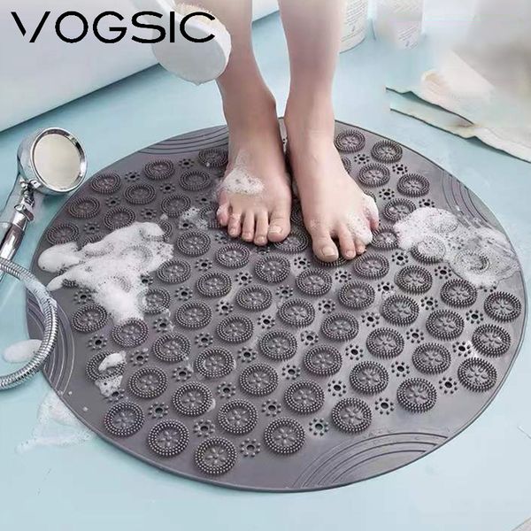 Tapis antidérapant tapis de baignoire PVC douche de sécurité avec trou de vidange salle de bain pied de Massage créatif facile à nettoyer accessoires 230525