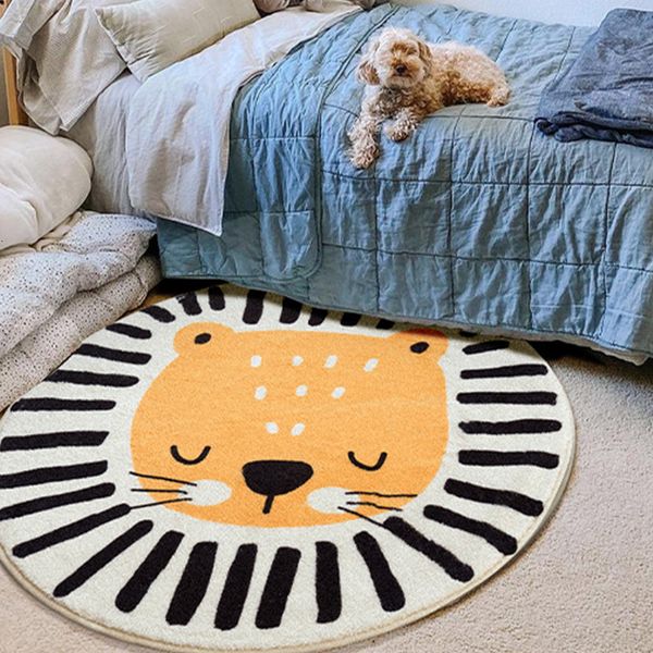 Tapis Nordic Carton Tapis Rond Tapis pour La Maison Salon Chambre Enfants Chambre Couverture Anime Tapis De Sol Décoration Salon Pile Tapis 230724