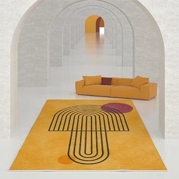 Tapis nordique moderne minimaliste salon antidérapant résistant aux taches luxe chambre tapis décoration de la maison moelleux carré Vortex 231023