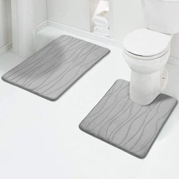 Tapis Olanly 2 pièces ensemble de tapis de salle de bain tapis de douche absorbant antidérapant tapis de toilette en mousse à mémoire de forme douce tapis en forme de U tapis de bain de sol rectangulaire 231215