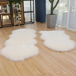 Tapis en peluche doux en peau de mouton, tapis de chambre à coucher, Imitation laine, cheveux longs, tapis de chevet, coussin de canapé, tapis de salon en fourrure 231013