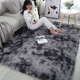 Tapis peluche doux en peau de mouton chambre Imitation laine coussin cheveux longs tapis de chevet canapé coussin gris tapis blanc salon fourrure 230204