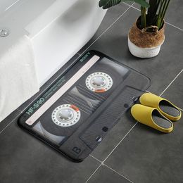 Tapijt retro cassette muziek tape vloer mat multiple choice grappige toegang deur woonkamer keuken niet-slip badkamer deurmat 230227
