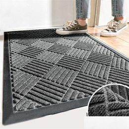 Tapis en caoutchouc anti-dérapant tapis extérieur intérieur piège à saleté absorbant la poussière forte entrée durable maison porte de style nordique 231031 Drop de Dhl5P