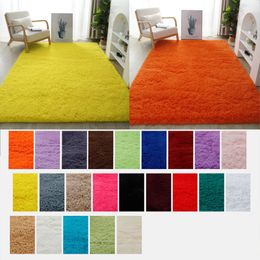 Tapis RULDGEE Shaggy soie laine salon canapé Table basse chambre lit couverture pleine de Tatami MatsThick peluche Alfombra 231213