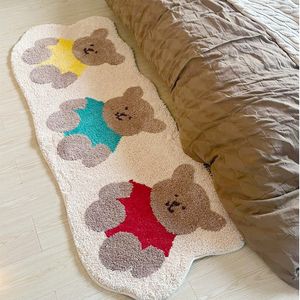 Tapijt Kleine Beer Leuke Ins Kinderen Nachtkastje Tapijt Kinderkamer Baby Speelmatten Vloermat Deurmat Living Home Decor Tapis 230704