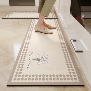 Tapis Tapis de sol super absorbant séchage rapide tapis de salle de bain cuisine résistant à l'huile Napa peau tapis de bain moderne simple tapis de sol antidérapants 230308