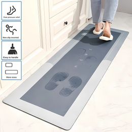 Tapijttechnologie Super absorberende keukenmat diatom modderpad badkamer pad anti-slip tapijtmatten wipable wassen lange strip tapijt 230815
