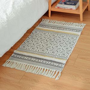 Tapijt Getuft Katoen Linnen Nachtkastje Vintage Boheemse Etnische Stijl Vloermat Antislip Keuken Tapijten Home Decor 230825