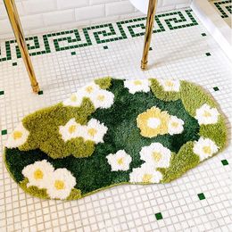 Tapijt Getuft Gras Moss Patroon Badkamer Mat Zacht Pluizig Gebied Slaapkamer Vloer Pad Deurmat Netjes Esthetisch Huis Kamer Decor 230824