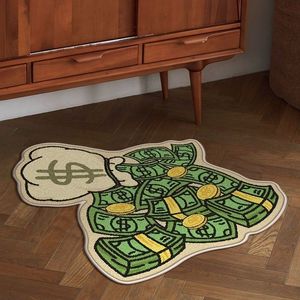 Tapis pièces d'or Dollar américain Lrregular, décoration de salon chambre à coucher, coussin de pied de maison, mignon et amusant, décor de chaise, 231116