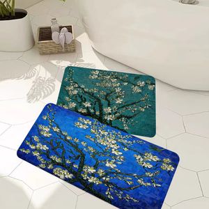 Tapis de sol avec peinture artistique Van Gogh, paillasson de Style nordique pour la maison, salle de bain, toilettes, chambre à coucher, bienvenue, 230828