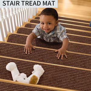 Tapis WEILUO 5PC marches d'escalier antidérapantes tapis de sécurité antidérapant coureur d'intérieur antidérapant pour enfants aînés et animaux domestiques 20 76cm 230330