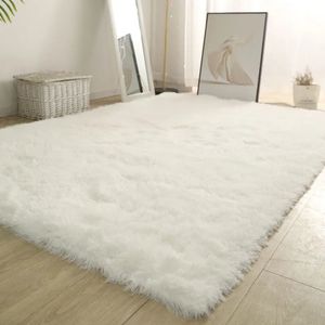 Tapis Blanc Moelleux Hall Tapis Moderne Salon Chambre Décor À La Maison Grands Tapis Épaissi Antidérapant Fille Chambre D'enfant Rose Tapis En Fourrure 231024