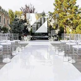 Tapis blanc miroir sol allée de mariage couloir intérieur extérieur pour les décorations de fête de fiançailles 33 pieds de Long 230721