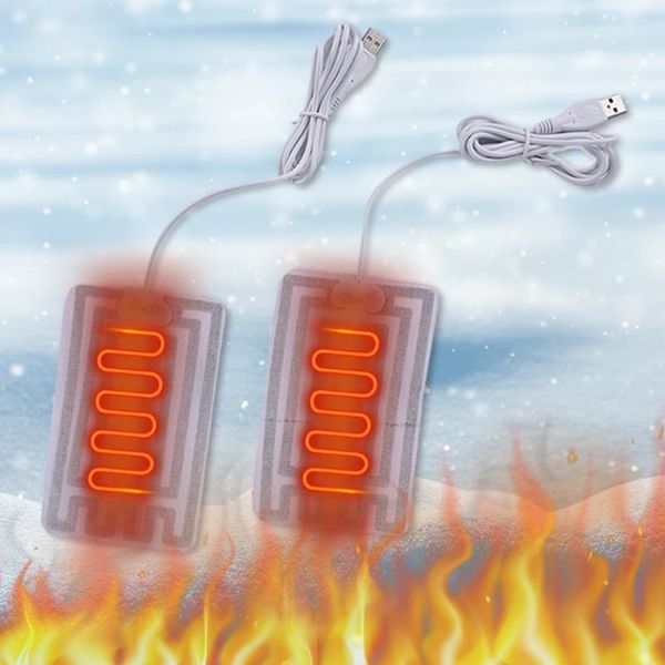 Alfombras 1 par de almohadillas de tela de fibra de carbono USB Guantes calentados Chaqueta Calentador Almohadillas al aire libre Térmico Chaleco de calefacción de invierno para clima frío