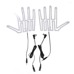 Tapis 1 paire gants à cinq doigts chauffant le coussin de chauffage en fibre de carbone 5V Isolation de feuille de gant pour ski extérieur