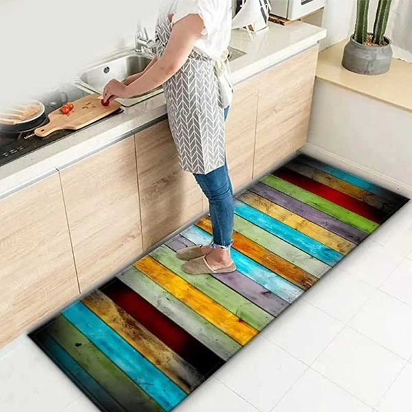 Carpets 1 PC Cuisine Cuisine Anti-Slip Rainbow Carpet adapté à la buanderie Salle de bain Porte d'entrée de la maison Décoration Mattes de sol