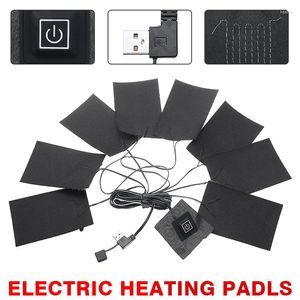 Tapis 1 à 8 5V Safe Heating Warmer Pad Fibre Thermique Pièce Vêtements D'hiver Chaud Camp Veste Manteau Gilet USB Réglable