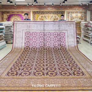 Carpets 10.3'x14.3 'Red Silk Carpet Oriental Living Room Salle