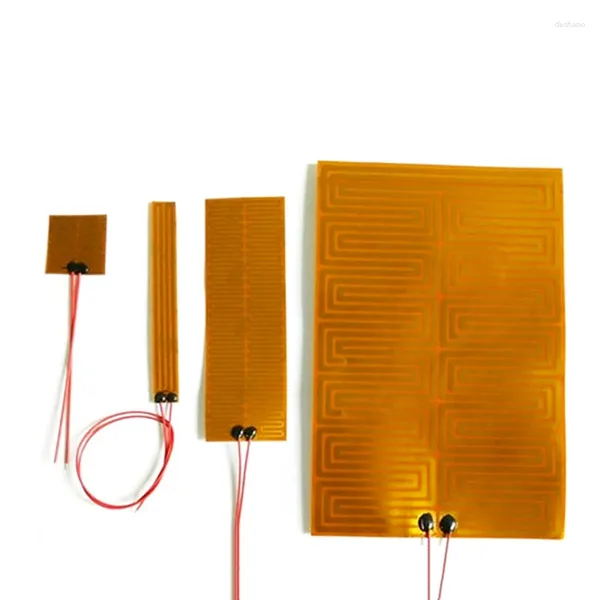 Tapis chauffant rectangulaire flexible en Polyimide, 10-300mm, 5v, 6v, 12v, 24v, Film chauffant pour fils électriques, imprimante 3D