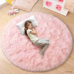 Tapijten 100/120CM Rond Tapijt Pluizig Zacht Karpetten voor Kinderen Meisjes Kamer Prinses Kasteel Pluche Shaggy Tapijt Schattig Cirkel Tapijt voor Home Decor