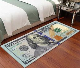 Tapis 100 Dollar tapis tapis entrée livre EUR Bill coureur tapis papier argent 100 dollar Bill Loung tapis salon chambre maison De7531869