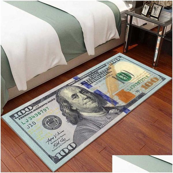 Tapis 100 Dollar Tapis Tapis Entrée Livre Eur Bill Runner Papier Money Loung Salon Chambre Décor À La Maison Drop Livraison Jardin Te Dhac7