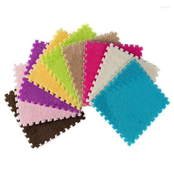 Tapis 10pcs couverture de chevet couverture de mousse douce tapis de sol en peluche chambre à coucher pavage salon tatami épissage bébé coussin de jeu 30 30 cm