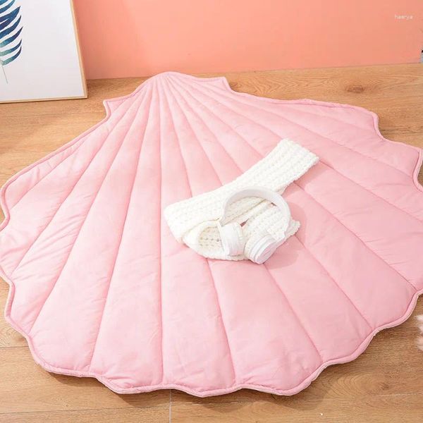 Alfombras 110 105 cm Shell Baby Play Floor Mat Plegable Niños Gateando Manta Pad Alfombra Alfombra Algodón Niños Habitación Decoración para el hogar