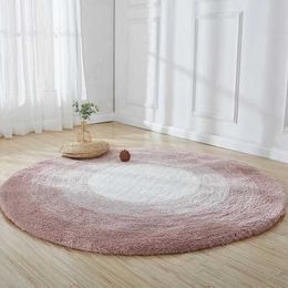 Tapijten 120cm groot rond tapijt Eenvoudig en elegant Woonkamertapijt Slaapkamer Roze tapijt Woondecoratie Accessoires Kleurverloop Roze tapijt R230717