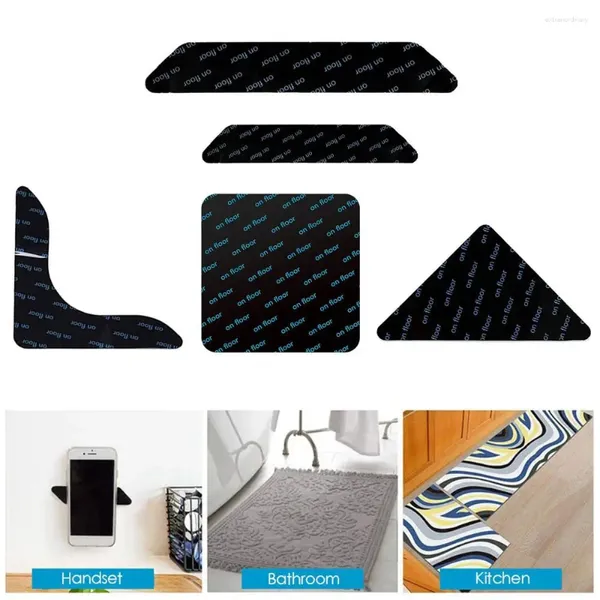 Alfombras 12 unids Reutilizable Piso Cintas adhesivas Accesorios para el hogar Pinzas Tapones de alfombras Almohadillas Etiqueta de alfombra