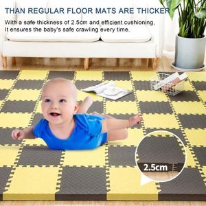 Tapijten 12 Stuks Sport Gym Mat Bescherming Eva Foam Vloermatten Yoga Fitness Antislip Splitsen Tapijten Dikker puzzel Tapijt Baby Spelen