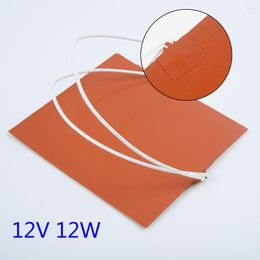 Tapijten 12V 12W Siliconenverwarmingskussen voor verwarmde printerverwarmingsmat 100 120 mm oranje flexibele waterdichte waterdichte