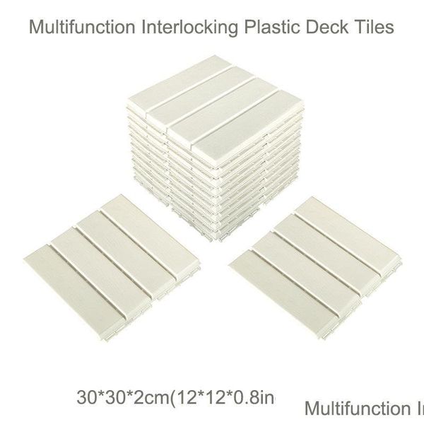 Tapis 12X12Plastic Interlocking Flooring Tiles Deck 4Slats Straight Pattern Pour Patio Balcon Porche Backyardcarpets Drop Delivery Dhj0L