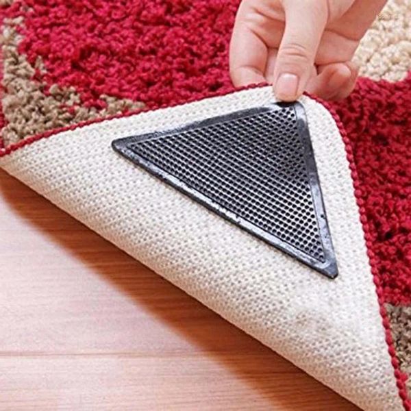 Tapis 14,5 10,5 cm réutilisables au sol en caoutchouc anti-tasque Tapis de tapis de tapis de tapis autocollant coins noirs coussin de tapis lavable