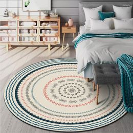 Tapijten 140 cm Eenvoudig tapijt voor woonkamer Swing Basket Stoel Gebied Slaapkamer Kerst Tapijt Ethnic Velvet Fleece Round