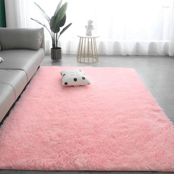 Tapis 14162 Tapis en peluche Salon Décoration Tapis moelleux Épais Chambre Anti-dérapant Sol Doux Salon Tapis Solide Grand