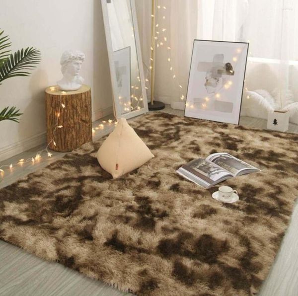 Tapis 14236 Tapis en peluche Salon Décoration Tapis moelleux Épais Chambre Anti-dérapant Sol Doux Salon Tapis Solide Grand