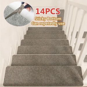 Alfombras 14 piezas/set de cintas de escalera de escaleras rectángulo sin desliz