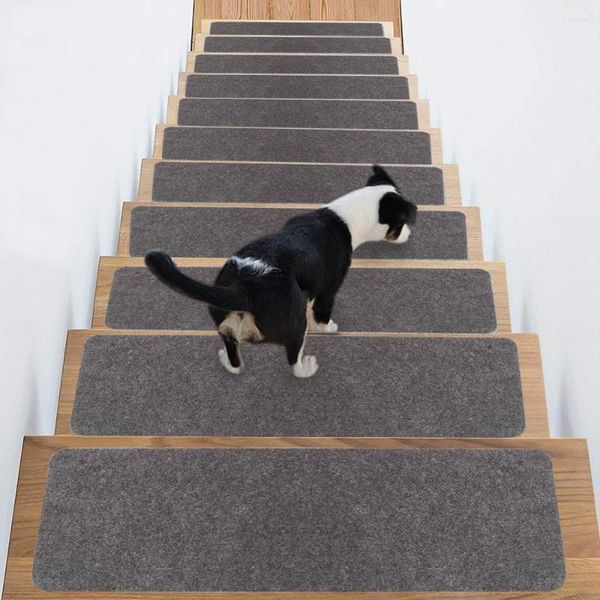 Tapis 15 pièces/ensemble tapis d'escalier tapis de sol auto-adhésif tapis de sol escalier antidérapant porte tapis de Protection couverture tapis pour la décoration intérieure